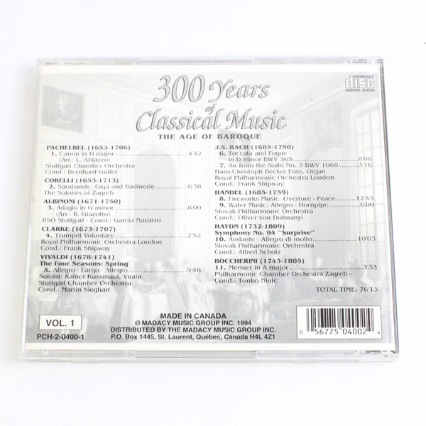 The Age Of Baroque CD Vol. 1 Various Artists 1994