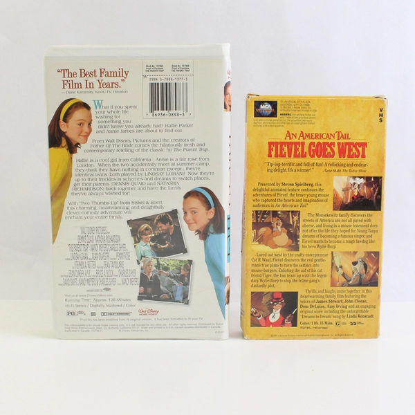 Lot Of 2 VHS: The Parent Trap 1998 & An American Tail: Fievel Goes West 1991