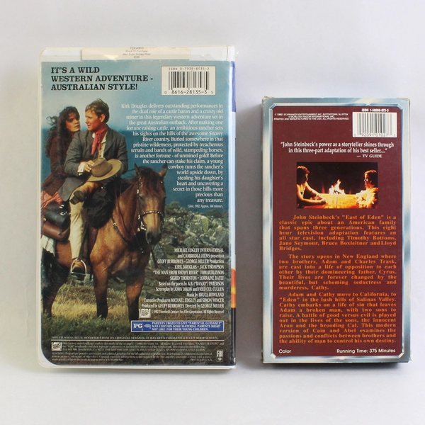 Lot Of 2 VHS: The Man From Snowy River 1982 & East Of Eden 1990