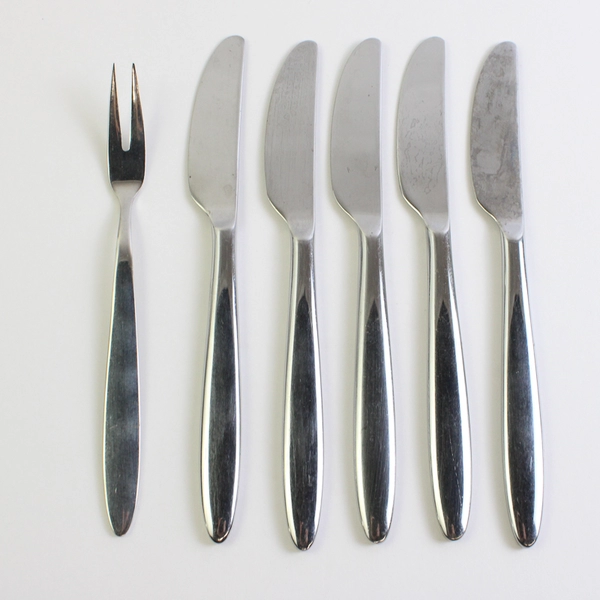 6 Piece Lot WMF Atlanta Stainless Steel Dinner Knives and Meat Serving Fork