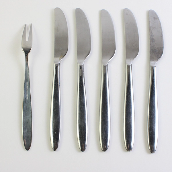6 Piece Lot WMF Atlanta Stainless Steel Dinner Knives and Meat Serving Fork