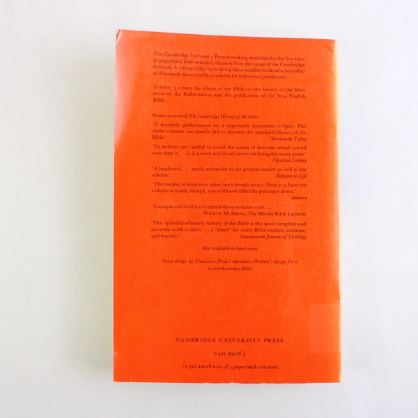 The Cambridge History of the Bible Volume 3 1976 Paperback Ex-Library Book