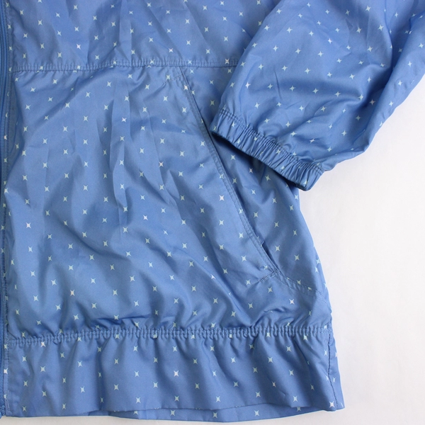 Columbia Women's Retro Small Windbreaker Jacket Light Blue Atomic Stars