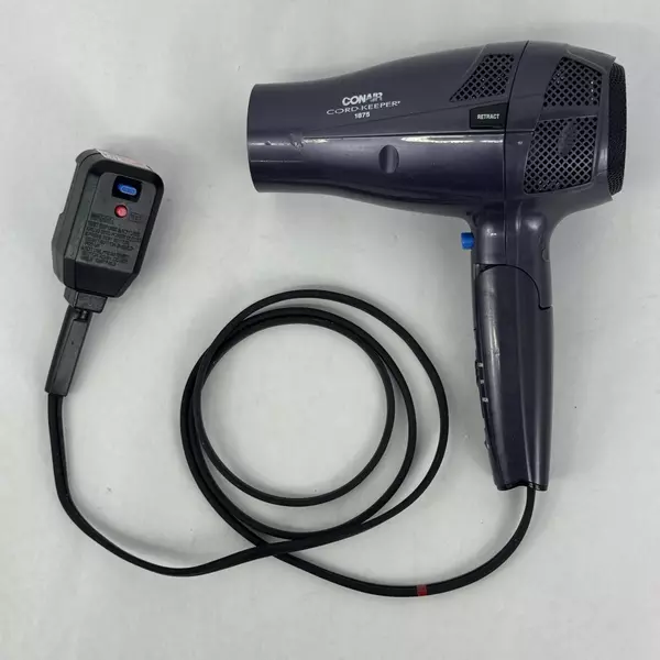Conair Cord Keeper 1875 Hair Dryer Retractable Cord Purple w/ Folding Handle