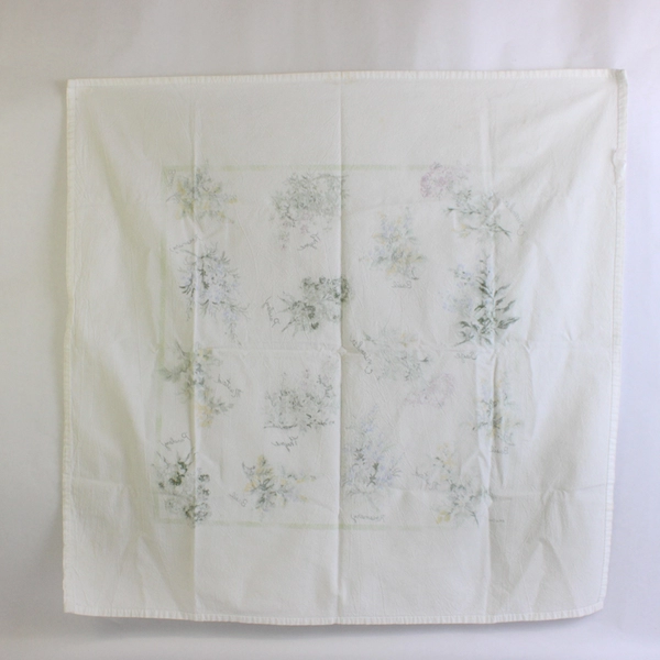 Kay Dee Vintage White Herb Design Linen Dish Tea Towel