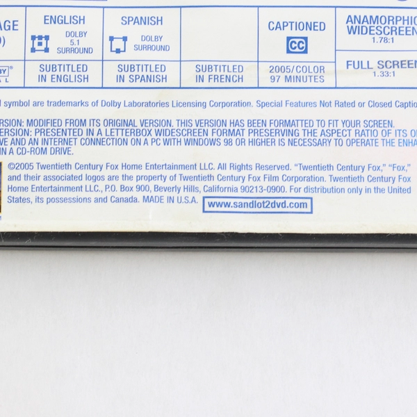 The Sandlot 2 DVD 2005 20th Century Fox Directed By David Mickey Evans