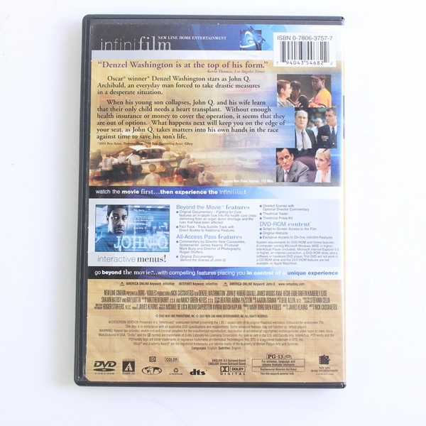 John Q 2002 New Line Entertainment DVD Directed By Nick Cassavetes