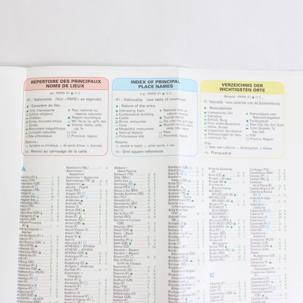2001 Michelin Europe 970 Road Map