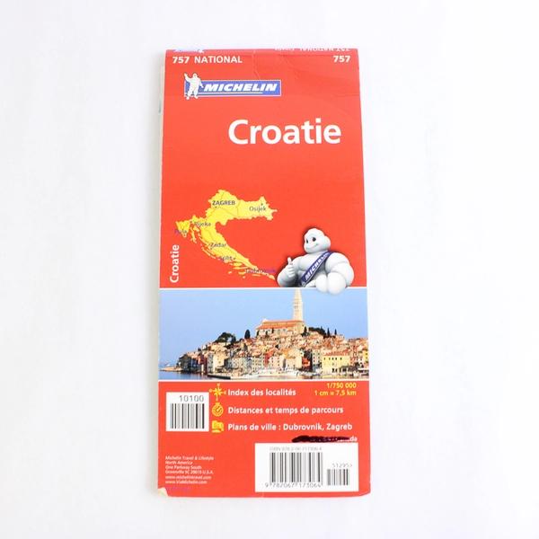 2014 Michelin Croatia Road Map #757 National