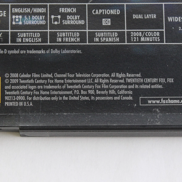 Slumdog Millionaire DVD 2008 20th Century Fox  Directed By Danny Boyle