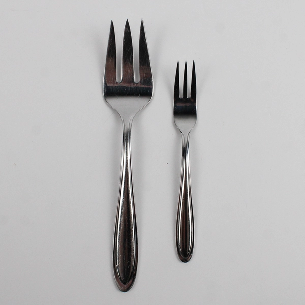 2 Piece Lot Lenox Hayden Stainless Steel Flatware Serving Fork and Dessert Fork