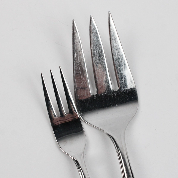 2 Piece Lot Lenox Hayden Stainless Steel Flatware Serving Fork and Dessert Fork