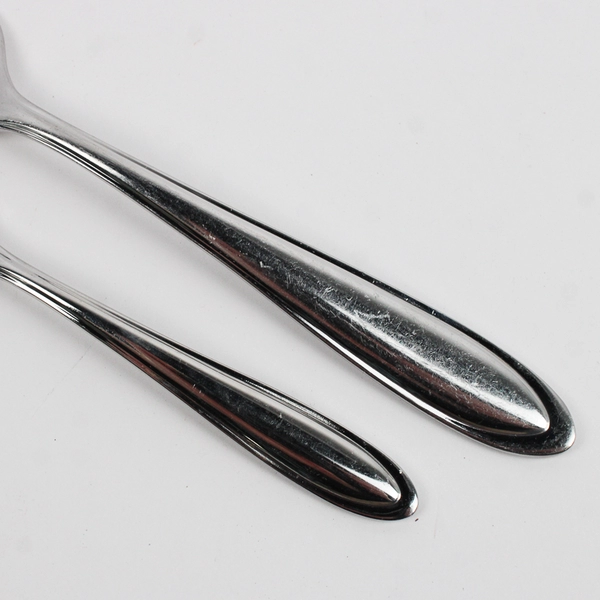 2 Piece Lot Lenox Hayden Stainless Steel Flatware Serving Fork and Dessert Fork