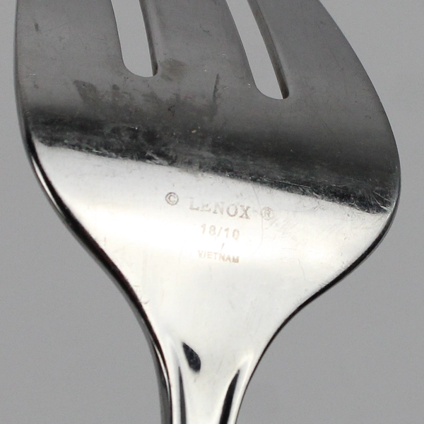 2 Piece Lot Lenox Hayden Stainless Steel Flatware Serving Fork and Dessert Fork