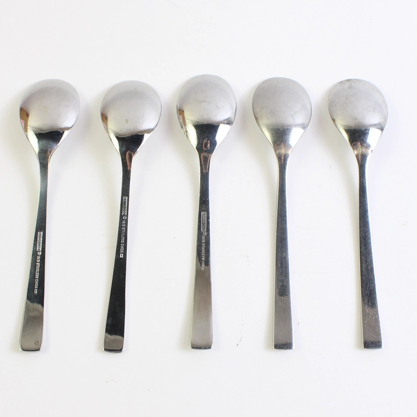 Lot Of 5 Cambridge Silver Everest Stainless Flatware Soup Spoons