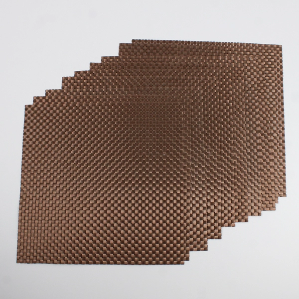 Lot Of 10 Matching Unbranded Square Woven Placemats Brown 13.5" x 13.5"