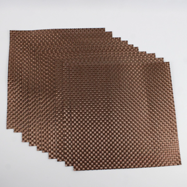 Lot Of 10 Matching Unbranded Square Woven Placemats Brown 13.5" x 13.5"