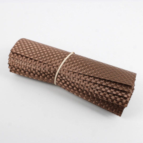 Lot Of 10 Matching Unbranded Square Woven Placemats Brown 13.5" x 13.5"