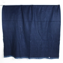 Lightweight Acrylic Blanket Twin Double Sized 90 x 74 inch Navy Blue Satin Trim