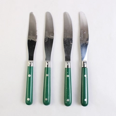 Lot of 4 Washington Forge Mardi Gras Dinner Knives Hunter Green Handles