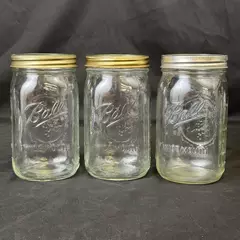 Lot Of 3 Ball Wide Mouth Quart Canning Jars With Rings