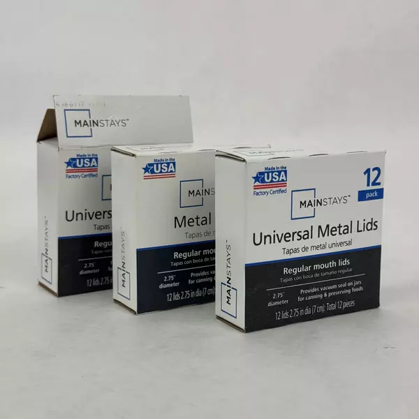 Two Full Boxes And 1 Partial Box of Mainstays Regular Mouth Lids 32 Lids