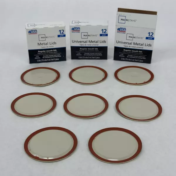 Two Full Boxes And 1 Partial Box of Mainstays Regular Mouth Lids 32 Lids