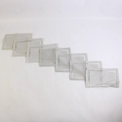 Set of 7 Vintage Handmade Gray Gauze Decorative Napkins 8 x 5 inch