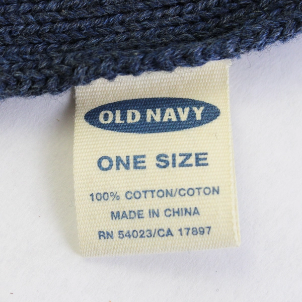 Old Navy Knit Scarf 100% Cotton Blue One Size 10" x 60"