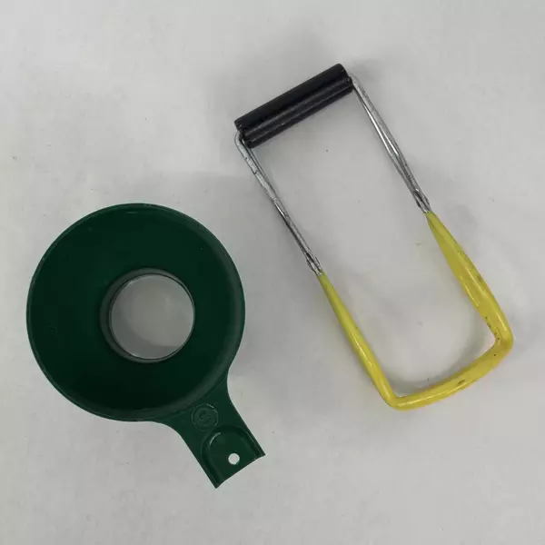 Green Norpro Plastic Canning Funnel And Yellow Handle Jar Lifter