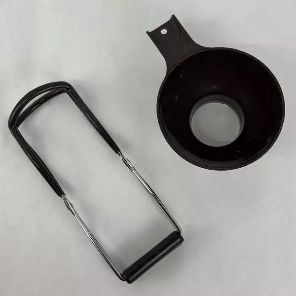 Brown Norpro Plastic Canning Funnel And Brown Handle Jar Lifter