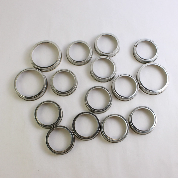 Lot of 15 Pre-Owned Canning Jar Rings Various Sizes