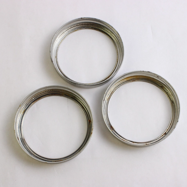 Lot of 15 Pre-Owned Canning Jar Rings Various Sizes