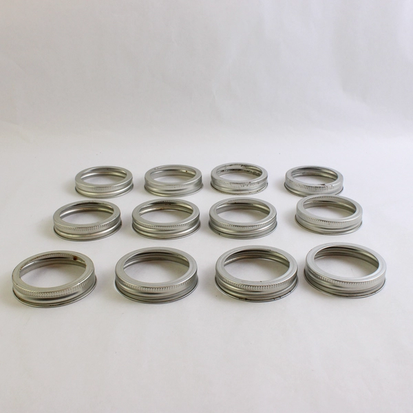 Lot of 15 Pre-Owned Canning Jar Rings Various Sizes