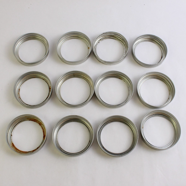 Lot of 15 Pre-Owned Canning Jar Rings Various Sizes