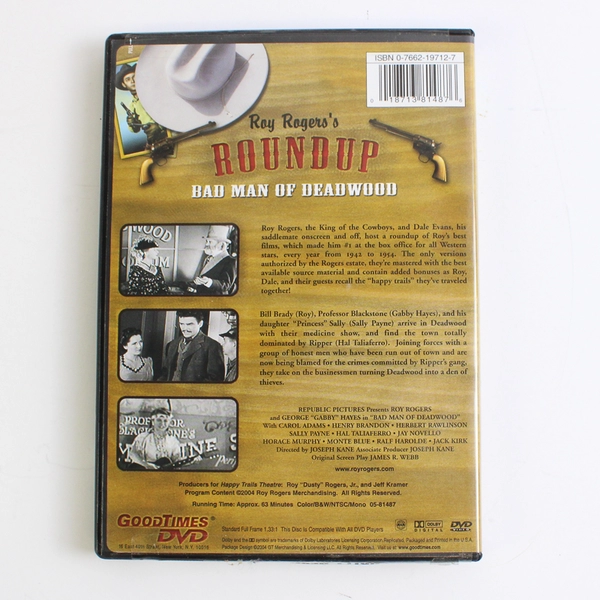 Bad Man of Deadwood DVD 2004 Roy Roger's Roundup