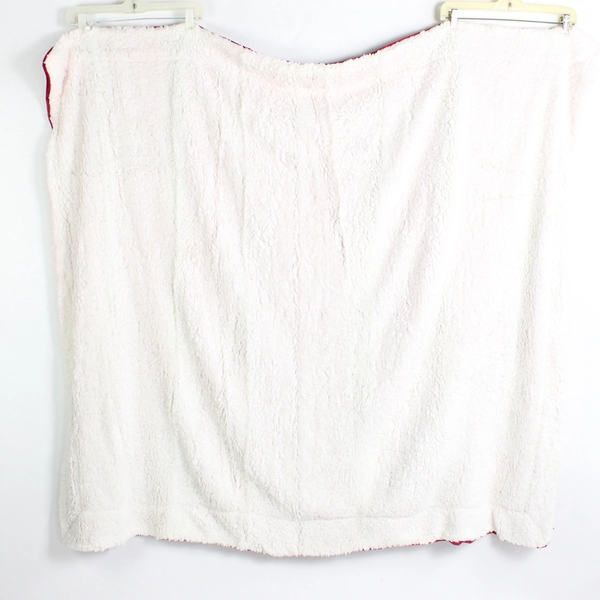Fleece Throw Blanket 50 x 60 inch Red Faux Shearling Polyester