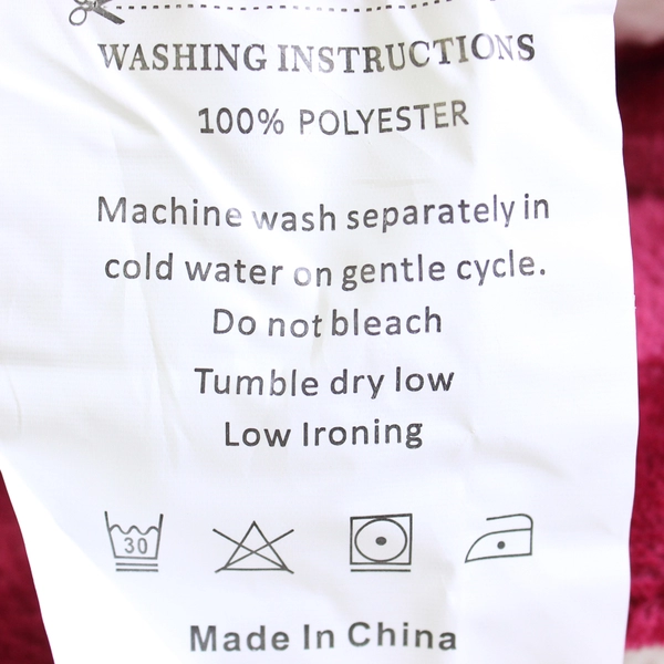 Fleece Throw Blanket 50 x 60 inch Red Faux Shearling Polyester