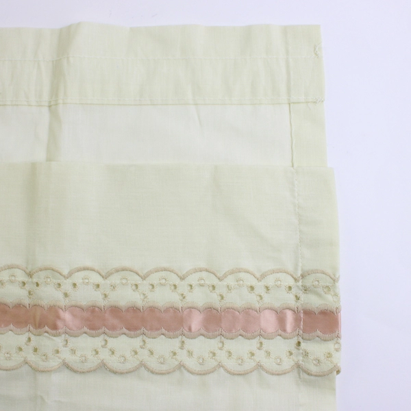 JCPenney Light Filtering Cafe Curtain Panel 34 x 30 Rod Pocket Yellow Pink