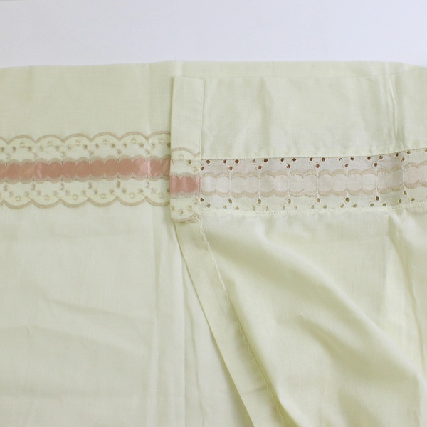 JCPenney Light Filtering Cafe Curtain Panel 34 x 30 Rod Pocket Yellow Pink