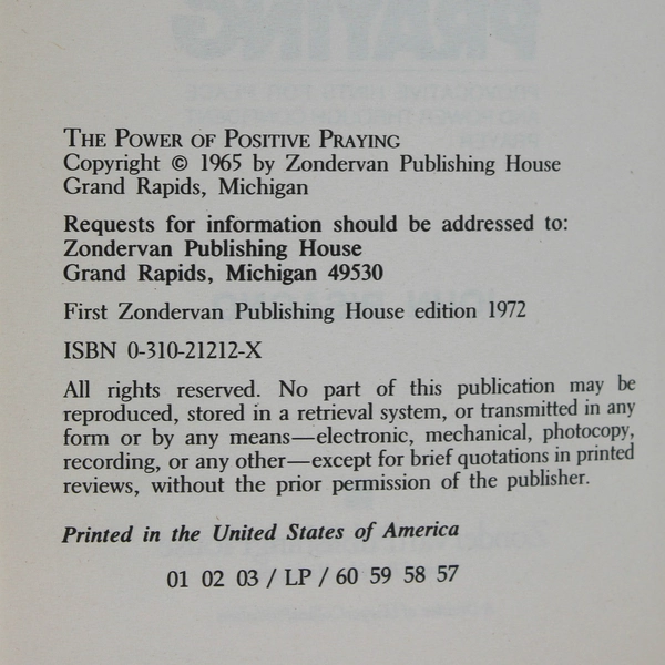 The Power of Positive Praying by John Bisagno 1972 Paperback