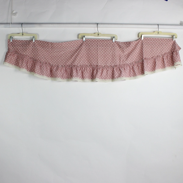 Vintage 2 Piece Set Croscill Valance 68 x 15 & Cafe Curtain 34 x 36 Pink Ruffle