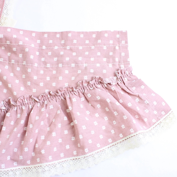 Vintage 2 Piece Set Croscill Valance 68 x 15 & Cafe Curtain 34 x 36 Pink Ruffle