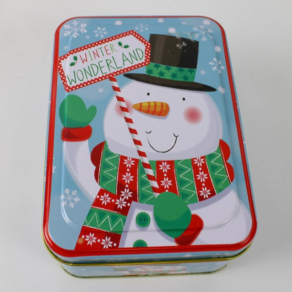 Lot of 2 Tins Mini Square Christmas Tree 3D Lindy Bowman Holiday Deco Tin Box