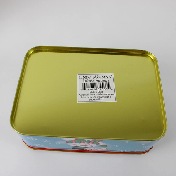 Lot of 2 Tins Mini Square Christmas Tree 3D Lindy Bowman Holiday Deco Tin Box