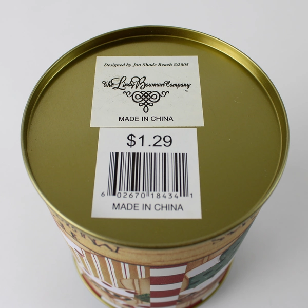 Lot of 2 Tins Mini Square Christmas Tree 3D Lindy Bowman Holiday Deco Tin Box