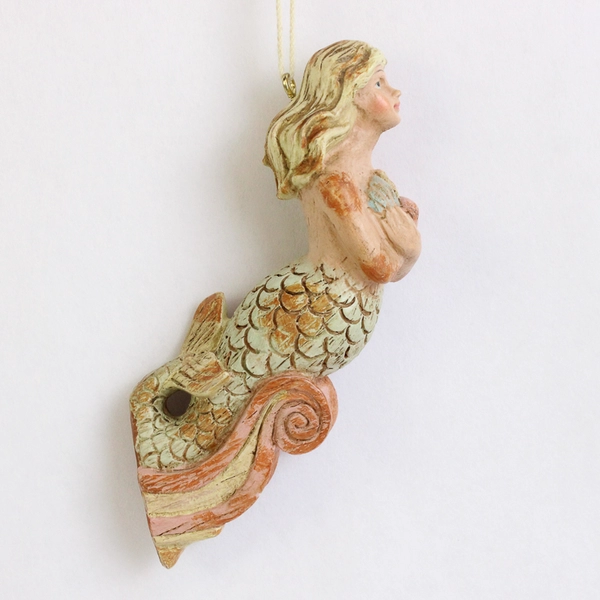 Mermaid Holding Starfish and Shells Ornament Figurine