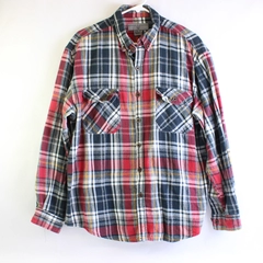 Rugged Exposure Red Yellow Gray Plaid Button-Down Men's Size XL