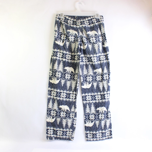 Old Navy Blue and White Winter-Themed Pajama Pants Women's Size XS