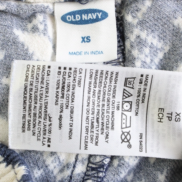 Old Navy Blue and White Winter-Themed Pajama Pants Women's Size XS